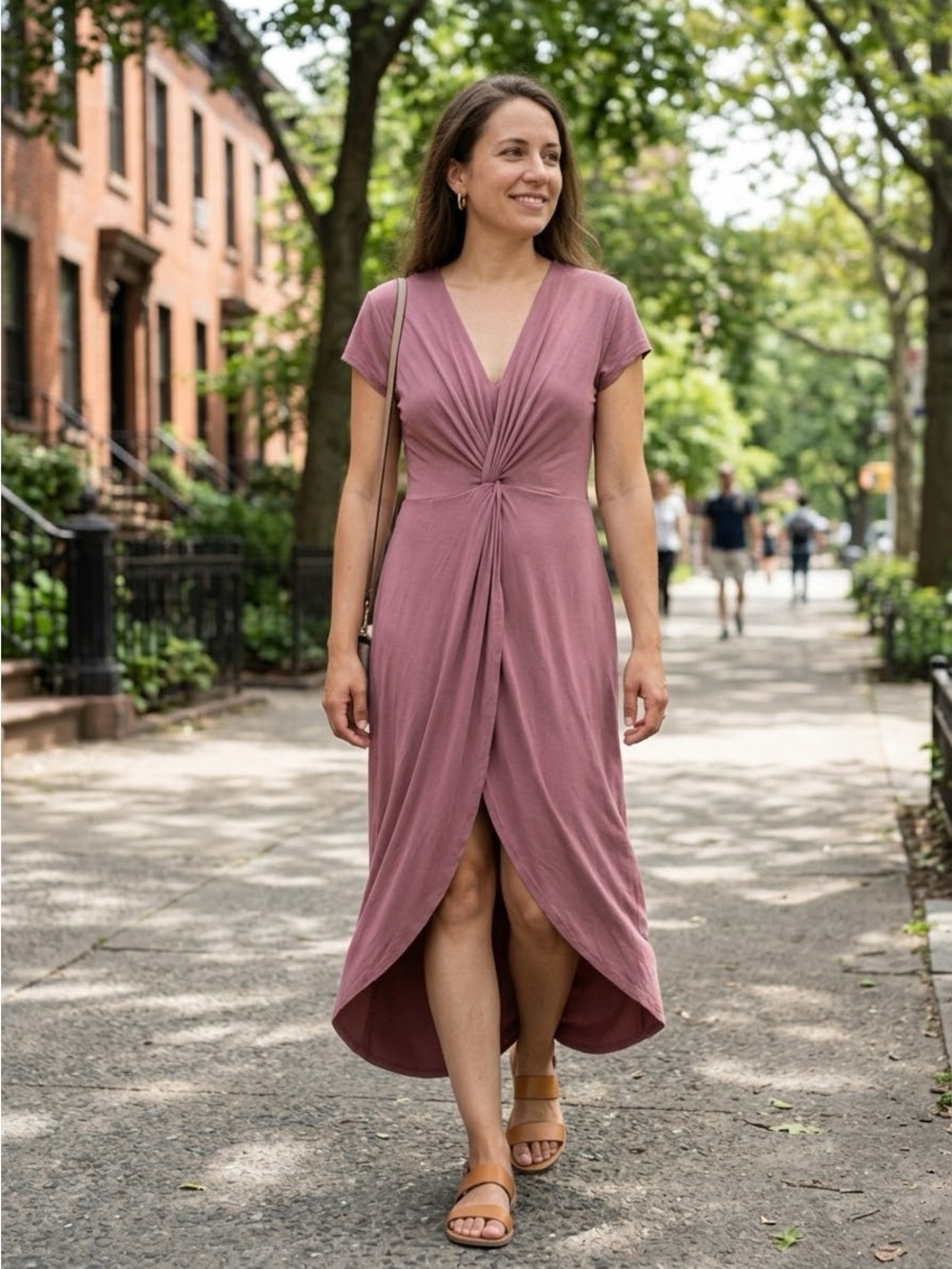 Rolla Coster Mauve Twist-Front High-Low Dress